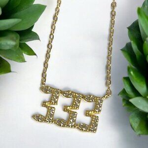 Angel Number 333 Gold Plated Sterling Silver 16" Necklace